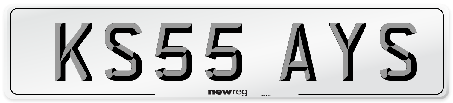 KS55 AYS Number Plate from New Reg